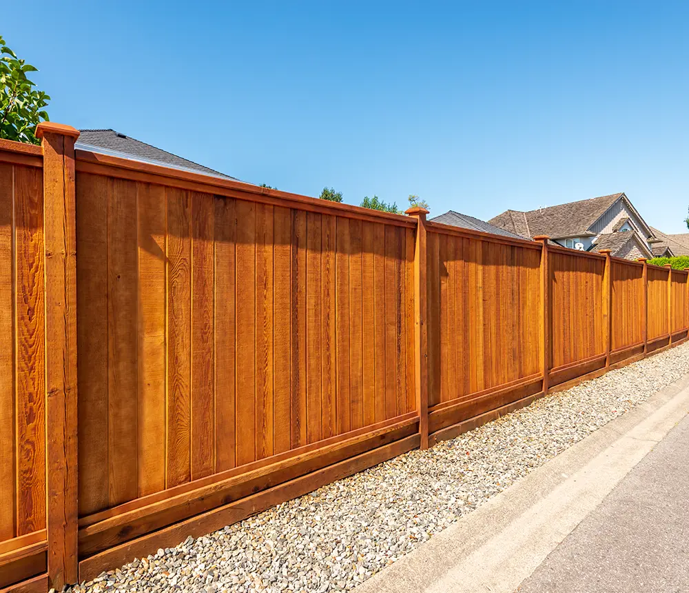 A cedar privacy fence in Brazos County, TX