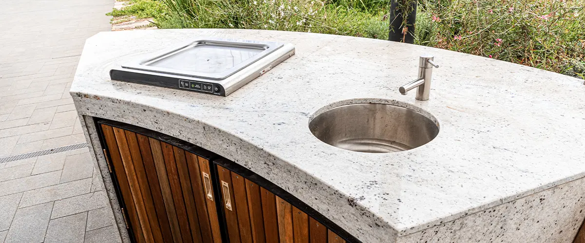 Outdoor Kitchen Sink Marble Countertop