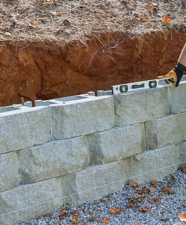 Retaining Wall Installed in Bryan Tx