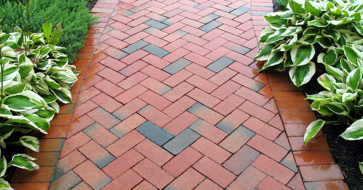 Red Brick sidewalk for garden or landscaping around the home.