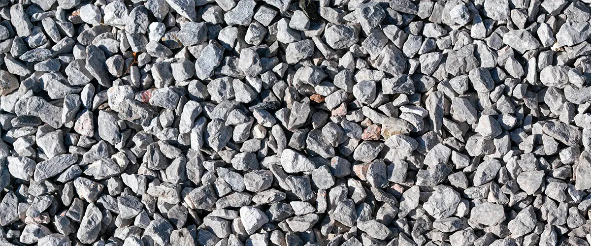 Close-up view of crushed concrete pieces